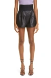 Alexander Wang Safari Short In Plonge Leather In 001 Black