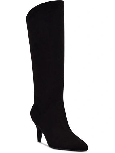 Nine West Buyah Womens Faux Suede Tall Knee-high Boots In Black