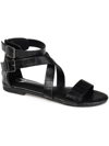 Journee Collection Zailie Womens Faux Leather Thong Gladiator Sandals In Black