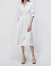 Simkhai Jazz Cutout Pintucked Cotton-blend Poplin Midi Shirt Dress In White