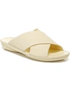 Naturalizer Genn-stroll Womens Leather Criss-cross Front Slide Sandals In Beige