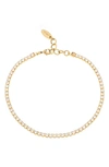 Ettika Thin Cubic Zirconia Anklet In Gold