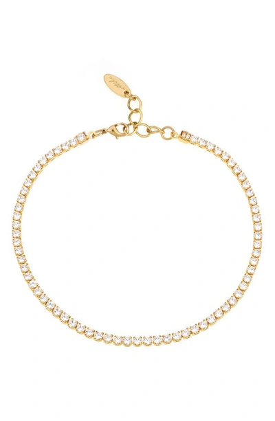 Ettika Thin Cubic Zirconia Anklet In Gold