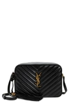 Saint Laurent Lou Medium Quilted Leather Camera Crossbody Bag In Black