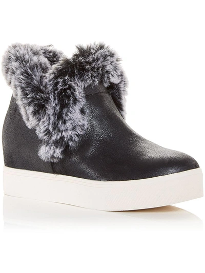 J/slides Sean Womens Suede Faux Fur Lined Ankle Boots In Multi
