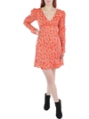 SAGE WOMENS FLORAL PUFF SLEEVES SHIFT DRESS