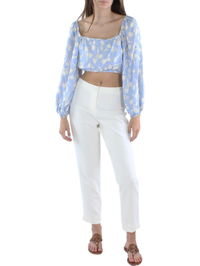 Peony + Net Sustain Cropped Floral-print Woven Top In Tulip