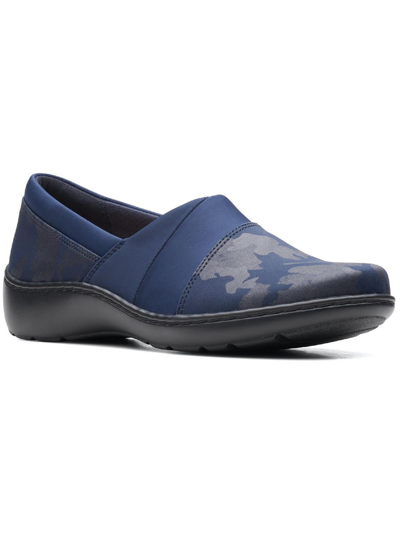 Clarks Cora Heather Womens Camouflage Slip On Flats In Blue
