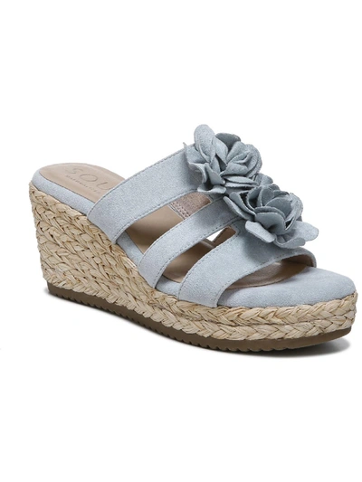 Soul Naturalizer Oodles-flwr Womens Slip On Wedge Sandals In Blue