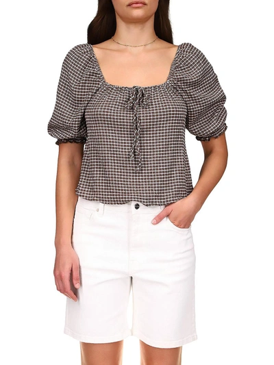 Sanctuary Remember Me Womens Square Neck Cropped Blouse In Grey