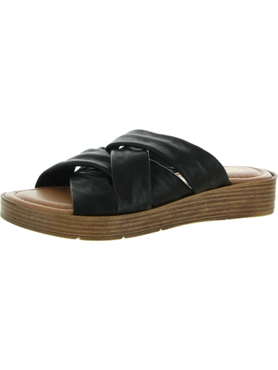 Bella Vita Womens Leather Comfort Insole Slide Sandals In Black