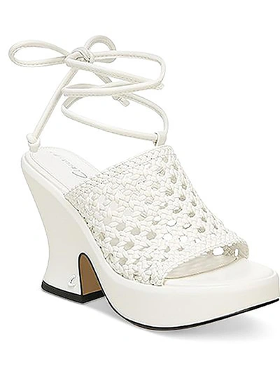 Circus By Sam Edelman Paislie Womens Woven Open Toe Platform Sandals In White