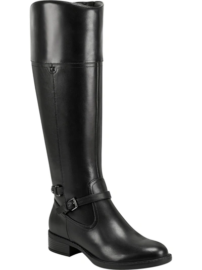 Easy Spirit Leigh Womens Leather Wide Calf Knee-high Boots In Black