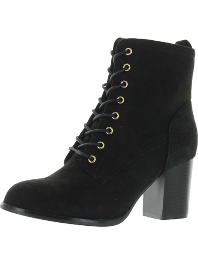 Journee Collection Womens Zip Up Stacked Heel Booties In Black