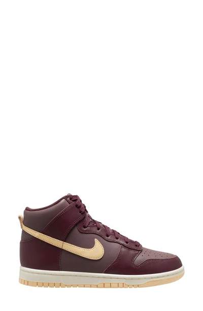 Nike Dunk High Basketball Sneaker In Plum Eclipse/pale Vanilla/night Maroon