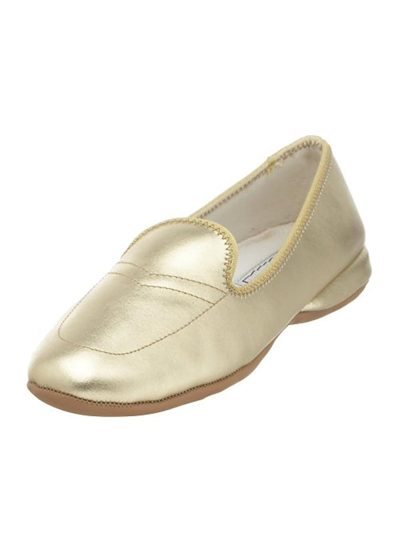 Daniel Green Meg Womens Leather Casual Smoking Loafers In Gold