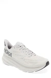 Hoka Men's Clifton 9 Running Sneakers In White/grey