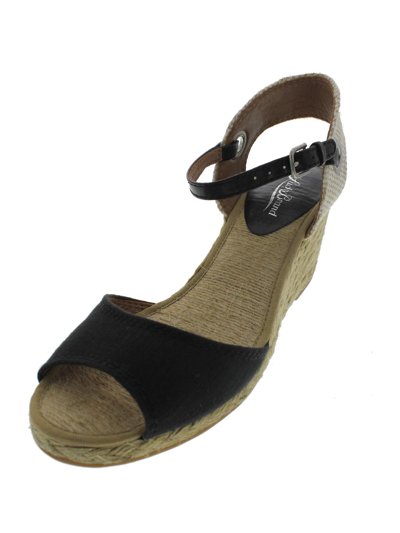 Lucky Brand Kyndra Womens Canvas Espadrille Wedges In Black