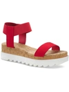 Sun + Stone Melanyy Womens Laceless Open Toe Wedge Sandals In Red