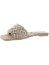 Steve Madden Zeal Womens Flat Slip On Slide Sandals In Grey
