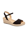 CHARTER CLUB LUCHIA WOMENS CANVAS BUCKLE WEDGE SANDALS