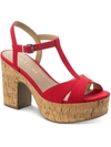 SUN + STONE JILLIEN WOMENS BUCKLE PEEP-TOE BLOCK HEELS