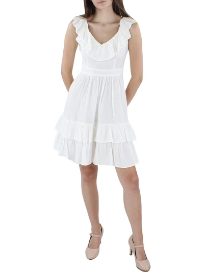 Calvin Klein Womens A-line Ruffle Mini Dress In White