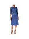 Alex Evenings Mock Two-piece Cocktail Dress In Blue
