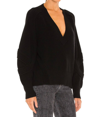 Iro Vneck Sweater In Merino Wool In Black