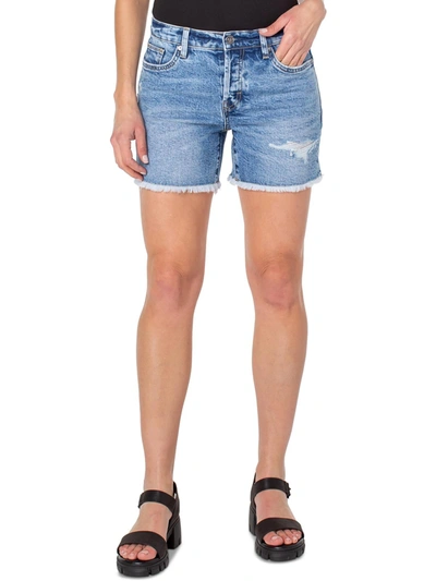 Earnest Sewn Womens Light Wash Mini Denim Shorts In Blue