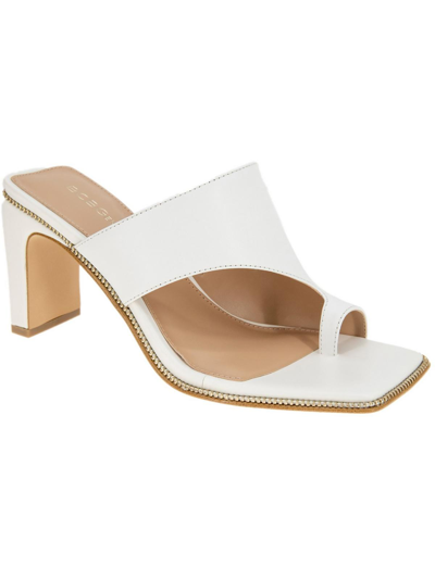 Bcbgeneration Finari Womens Leather Thong Mules In White