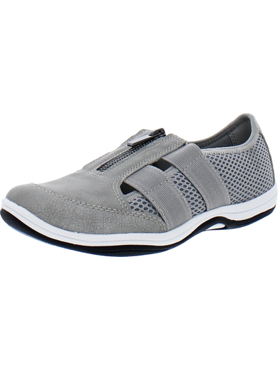 Easy Street Yareli Womens Zipper Mesh Slip-on Sneakers In Gray
