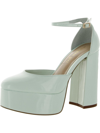 Madden Girl Dion Womens Sateen Ankle Platform Heels In Green