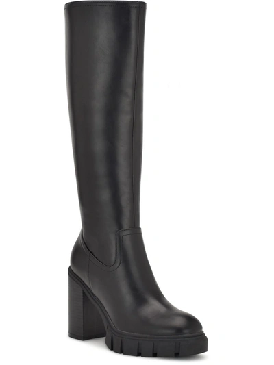 Nine West Kani Womens Faux Leather Tall Over-the-knee Boots In Black