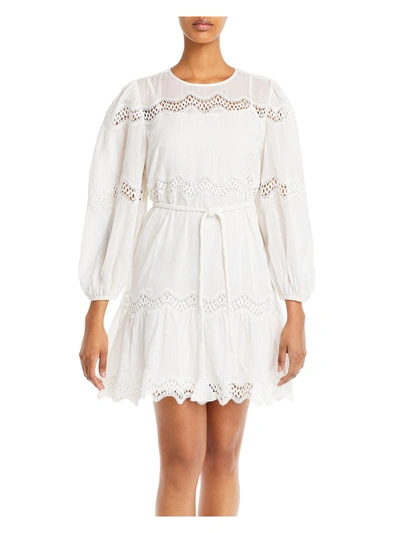 Rahi Womens Lace Trim Mini Mini Dress In White
