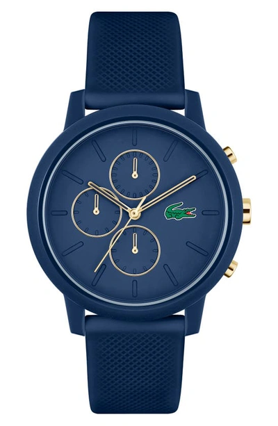 Lacoste Men's L 12.12. Chrono Blue Silicone Strap Watch 43mm