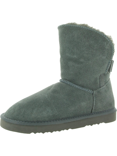 Style & Co Womens Suede Winter Shearling Boots In Grey