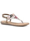 WHITE MOUNTAIN LONDON WOMENS BREATHABLE SIDE BUCKLE THONG SANDALS