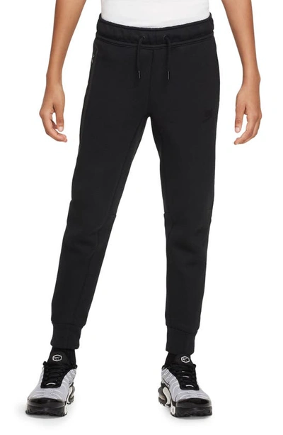 Nike Sportswear Tech Fleece Big Kids' (boys') Pants In Black/black/black