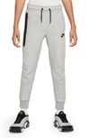Nike Kids' Gray Drawstring Sweatpants In Black/dark Heather Grey/black