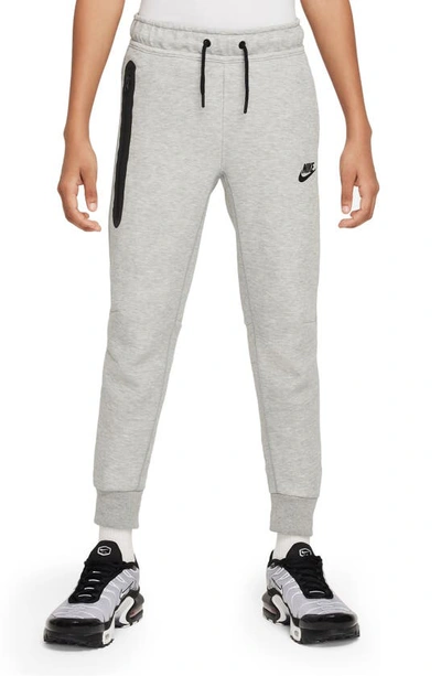 Nike Kids' Gray Drawstring Sweatpants In Black/dark Heather Grey/black