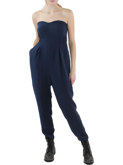 Collective Concepts Womens Strapless Cocktail Jumpsuit In Blue
