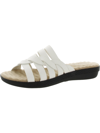 Easy Street Sheri Womens Strappy Comfort Wedge Sandals In White