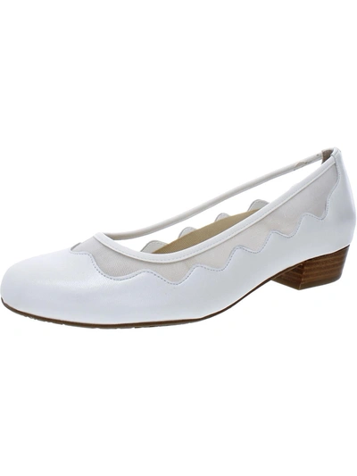 Ros Hommerson Tootsie  Womens Leather Slip On Loafers In White