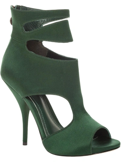 Leon Max Euclid 2 Womens Leather Cut Out Shooties In Green