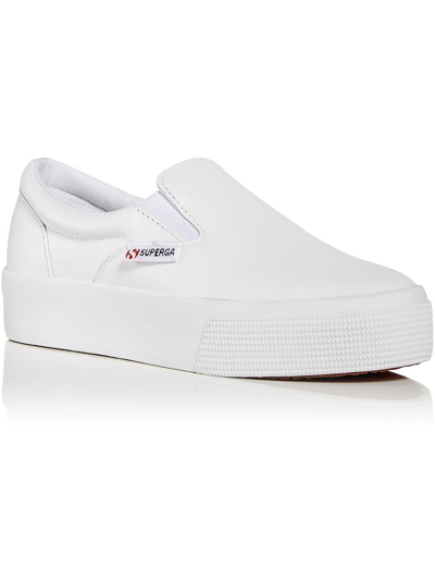 Superga 2306 Womens Leather Slip-on Casual And Fashion Sneakers In White