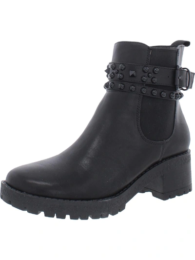 Gc Shoes Noe Womens Faux Leather Studded Booties In Black