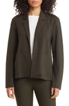Eileen Fisher Notched Lapel Ponte Blazer In Woodland