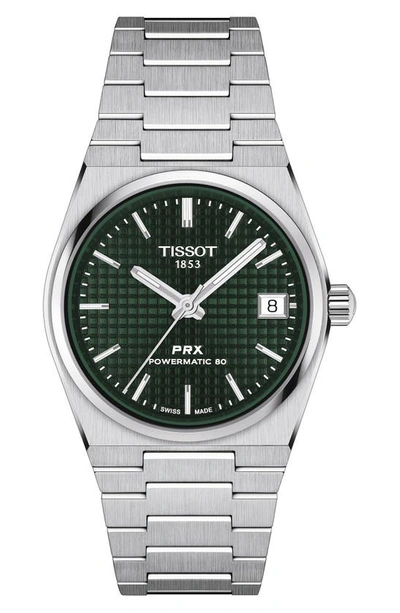 Tissot Prx Powermatic 80 Watch, 35mm In Green/silver
