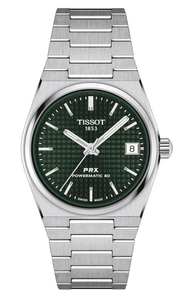 Tissot Prx Powermatic 80 Bracelet Watch, 35mm In Green/silver